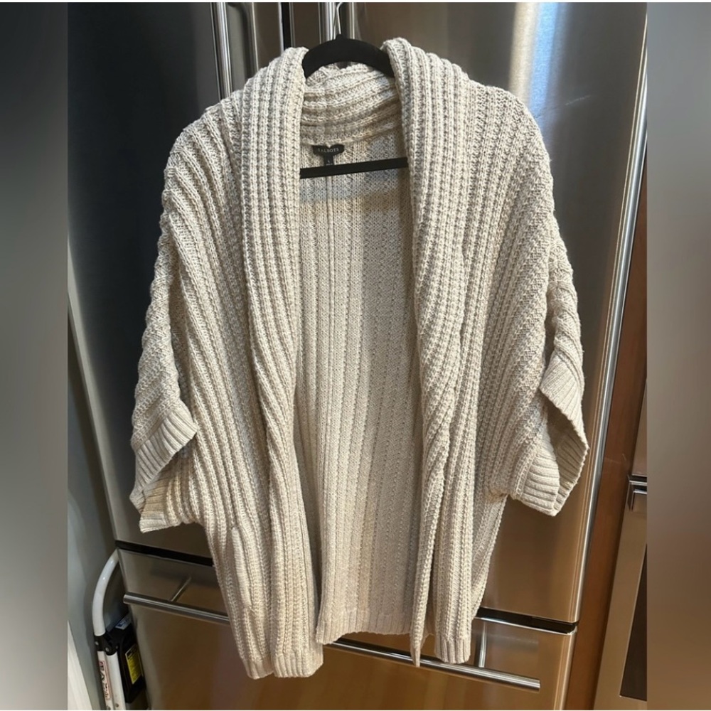 Talbots Beige Ribbed Cardigan Sweater